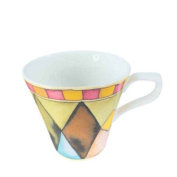 Sasaki Palazzo Teacup And Saucer Set Diamond Square Ceramic Set 2 Paula Zanger - Picture 5 of 16